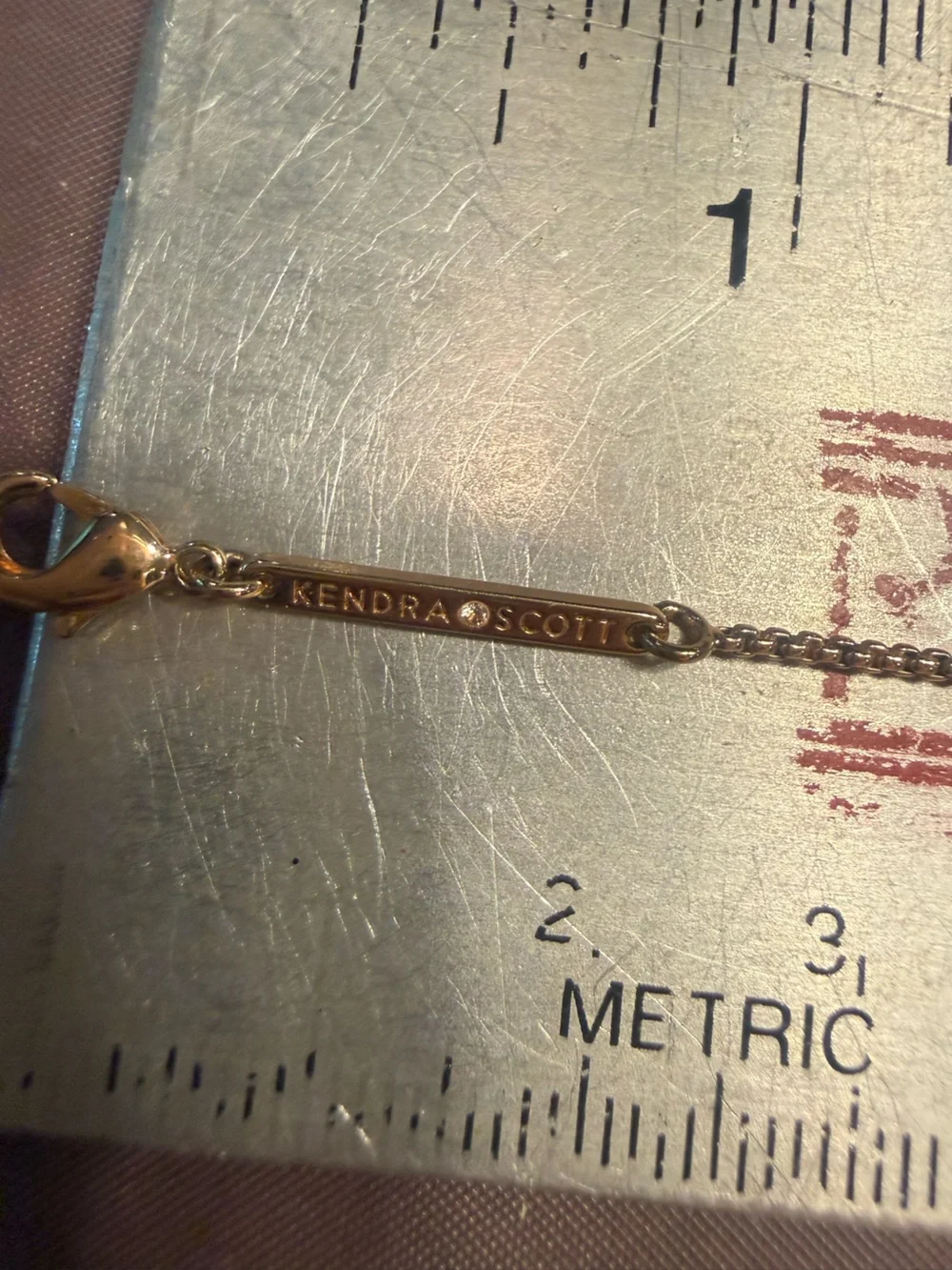Kendra Scott Tessa Rose Gold Necklace Iridescent Dichroic Glass Crystal Dustbag
